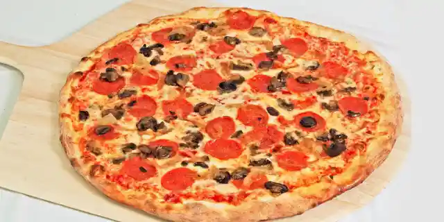 Number Forty-Two: Pepperoni and Mushroom Pizza
