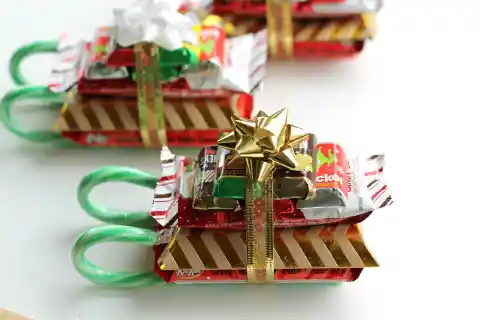 Number Eight: Make Candy Sleigh Gifts
